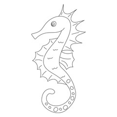 Outline Seahorse Clipart for Lovers of Sea Animals and Aquatic Life
