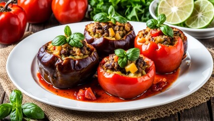 Rocoto Relleno is a Peruvian variety of stuffed peppers