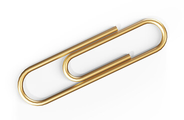 Paper clip. 3d render icon. Cartoon minimal style.
