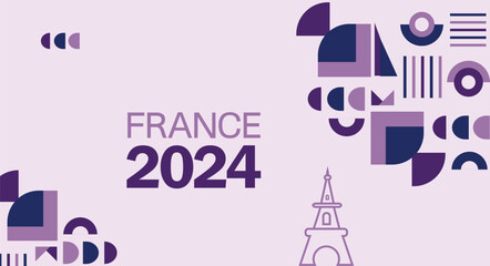 Paris 2024 Olympic game. Red wallpaper , summer Olympic in France. Abstract illustration of Olympic game in Paris.