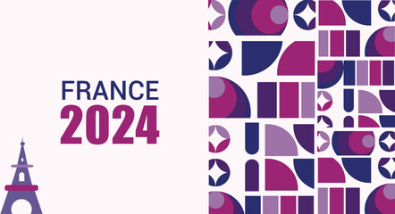 Paris 2024 Olympic game. Red wallpaper , summer Olympic in France. Abstract illustration of Olympic game in Paris.