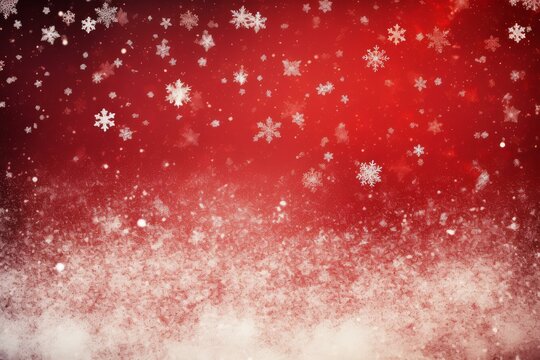 Vibrant Snow red christmas background. Modern season. Generate AI