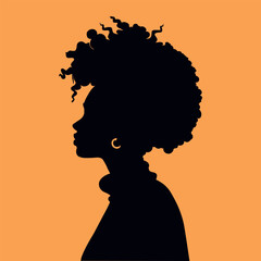 Black woman silhouette vector illustration