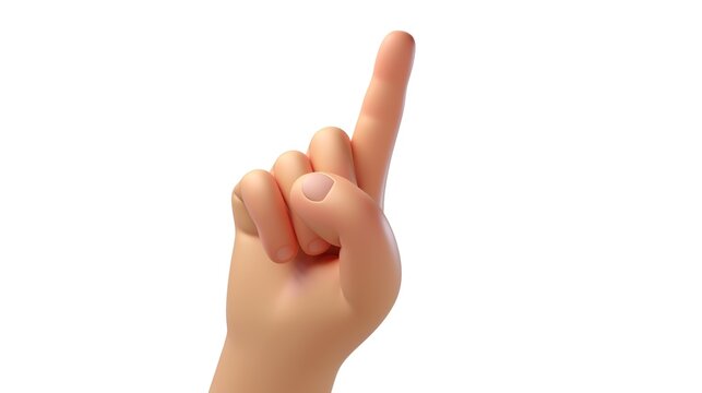 3d render hand with pointing finger