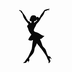Dancer black icon on white background. Dancer silhouette