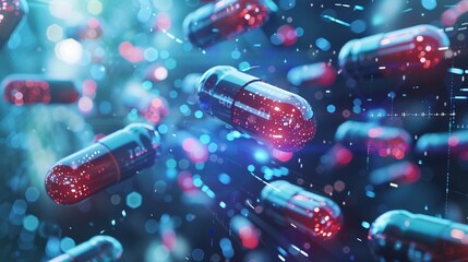 The intersection of pharmacology and digital technology, molecular models and drug development data,high detailed