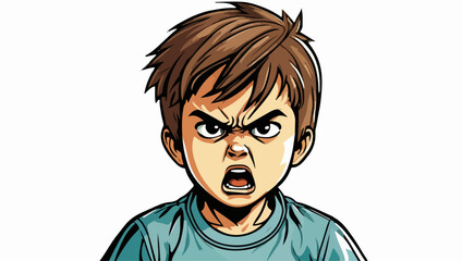 Angry Child Vector Illustration