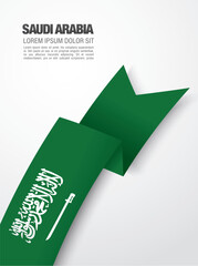 Flag of Saudi Arabia, vector illustration, card layout design