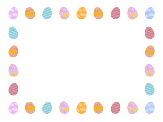 カラフルなイースターエッグの長方形フレーム