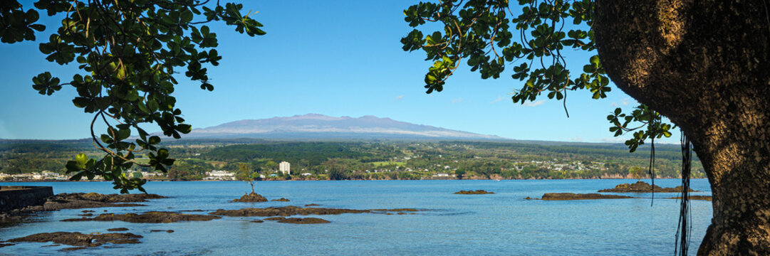 Panoramic of Hilo Bay in Hilo, Hawaii