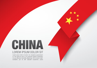 Flag of People's Republic of China, vector illustration, card layout design