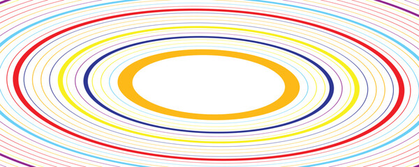 Colorful minimal round lines abstract futuristic tech background. Vector digital art design