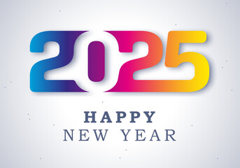 Happy new year 2025 vector illustration. Colorful design, trendy style, 2025 calendar - 762569754