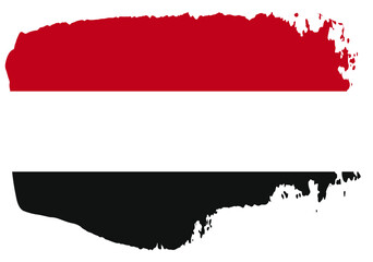 Yemen flag with palette knife paint brush strokes grunge texture design. Grunge brush stroke effect