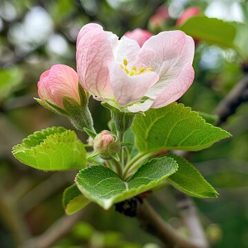 Apple blossom petals high quality ai generated image