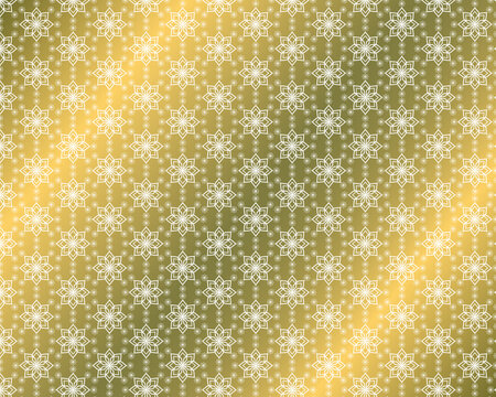 seamless pattern with stars, set of snowflakes , white Arabic pattern with golden gradients back ground, wall paper Arabic design, geometric design, seamless pattern