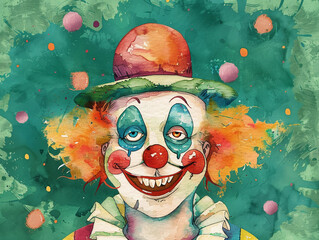 the clown with a toy