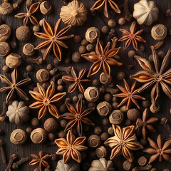 Fototapeta na wymiar Assorted Collection of Spices and Herbs Close-up Photography