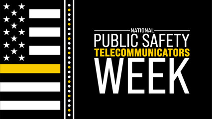 Public Safety Telecommunicators Week or Thank you dispatchers concept background design template. - obrazy, fototapety, plakaty