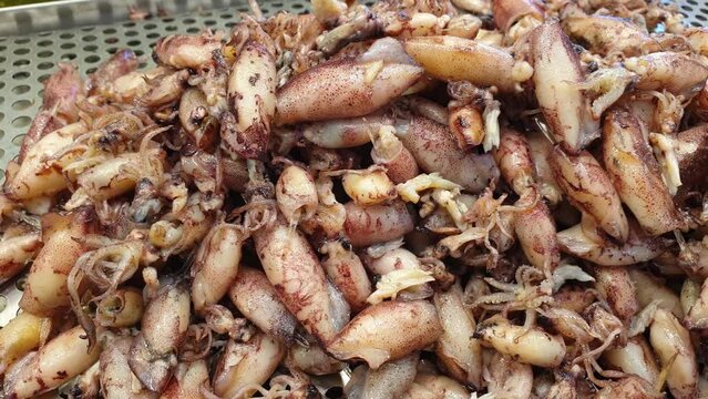 Beka squid dried small squid salthy dry seafood Thailand street food