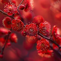 Macro photography plum blossom high quality ai generated image