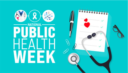 April is National Public Health Week background template. Holiday concept. use to background, banner, placard, card, and poster design template with text inscription and standard color. vector