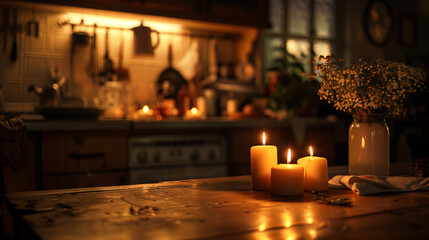 candles in the kitchen