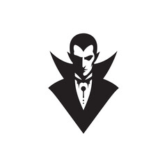 Dracula silhouette: Dracula Vector Silhouette Embodying the Mystery and Allure of Count , dracula black illustration