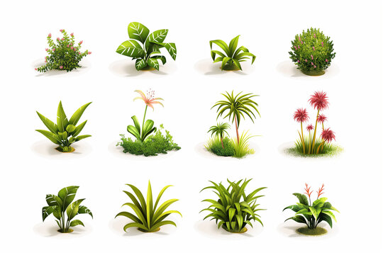 a set of plant icons