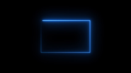 Abstract glowing neon line rectangle frame background illustration.