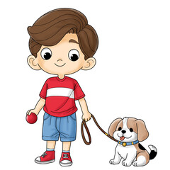 child with dog