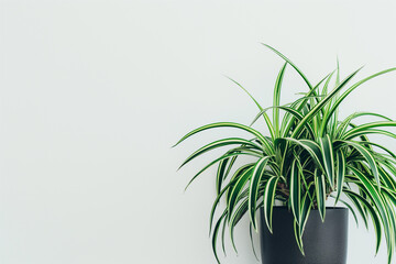 indoor plant in a black pot on a white background