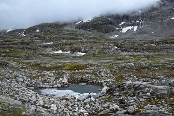 Landscape on scenic route Gamle Strynefjellsvegen, Norway, Europe
