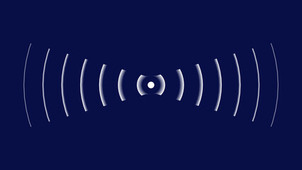 Digital Radio wave circle background. Radio station signal 4k illustration background.	