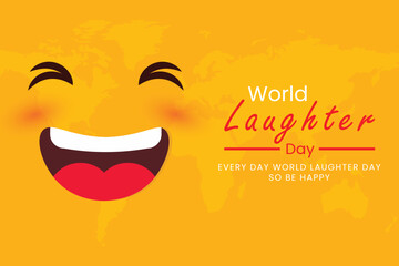 world laughter day with laughing face and smile eps vector file
