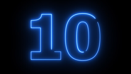 Abstract neon business countdown number 4k illustration.