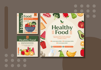Beige Healthy Food Social Media Instagram Pots Fruits And Vegetables Illustrated