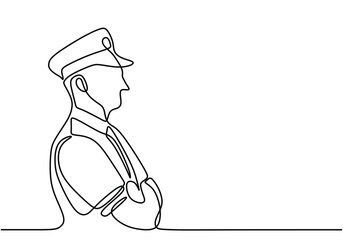 Pilot wear uniform in one continuous line drawing style.