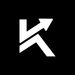 Letter k minimalist logo and icon design