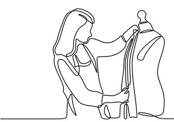 One continuous line fashion designer design dress