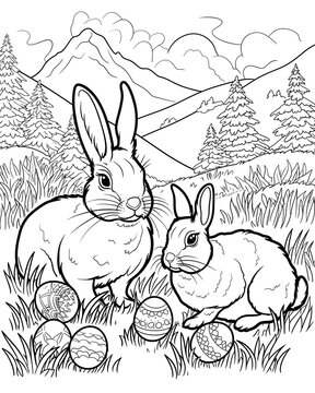 Simple Bunny Coloring Page