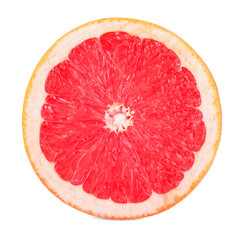Halved ripe grapefruit isolated on white. Citrus fruit