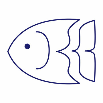 recommend clip art: Minimal fish icons showing aquatic animals with various fins, scales, tails and gills swimming in water, as a skeleton or in a bowl. Thin line art about fish. Editable Stroke. Fish icon line. Eps 10