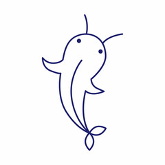 Minimal fish icons showing aquatic animals with various fins, scales, tails and gills swimming in water, as a skeleton or in a bowl. Thin line art about fish. Editable Stroke. Fish icon line. Eps 10