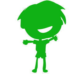 Kids Playing Silhouette Colorful Drawing