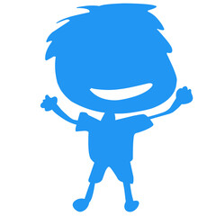 Kids Playing Silhouette Colorful Drawing