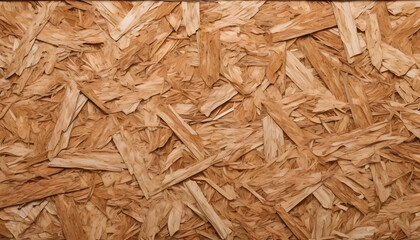 OSB texture of the material - recycled compressed wood chips plate, plywood texture, close-up - obrazy, fototapety, plakaty