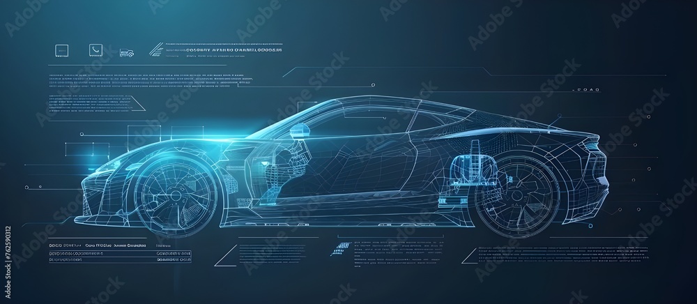 Aufkleber car auto service infographics. repair futuristic user interface. virtual graphical interface ui hud 