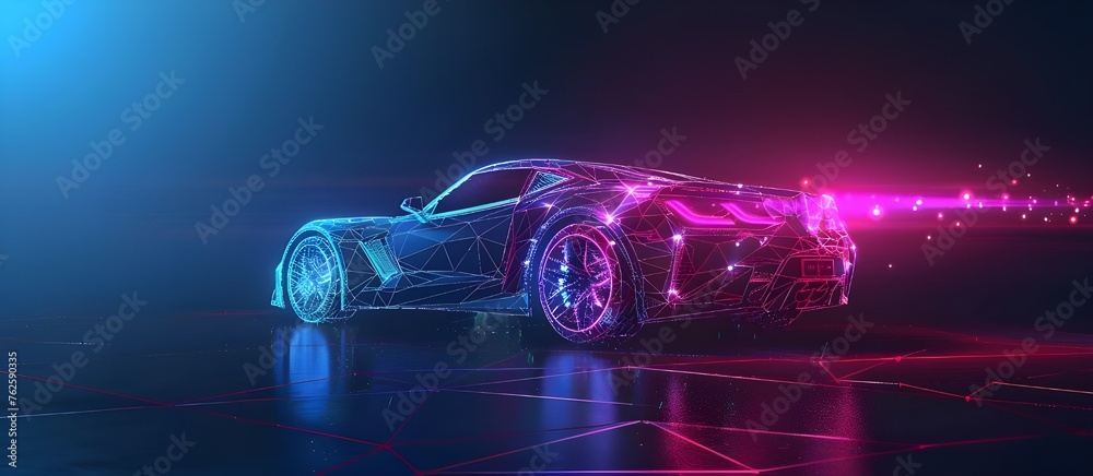 Poster smart automobile banner. virtual graphic interface hud.