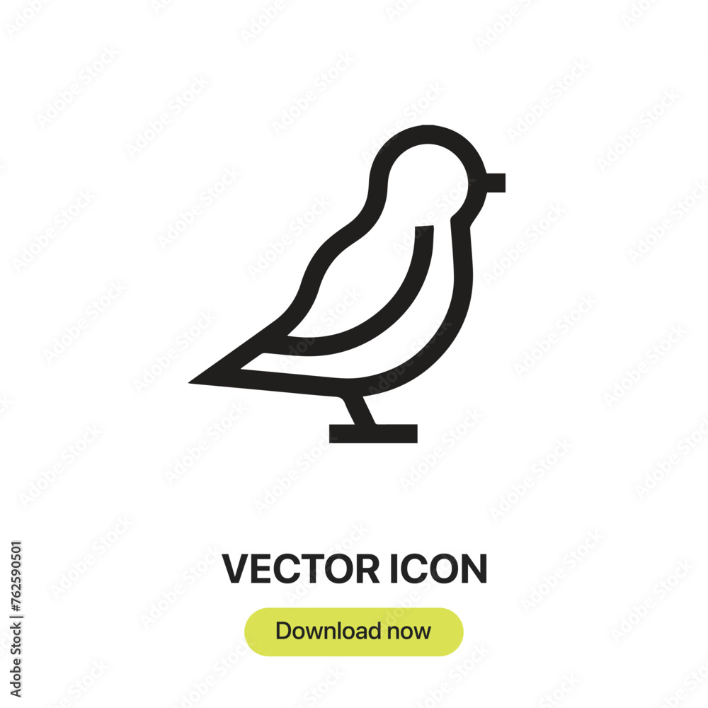 Fototapete bird icon vector. linear-style sign for mobile concept and web design. bird symbol illustration. pix